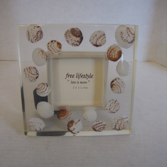 Free Lifestyle Less is More Resin & Seashells 3 x 3 Single Picture Frame NWNT - Picture 5 of 5